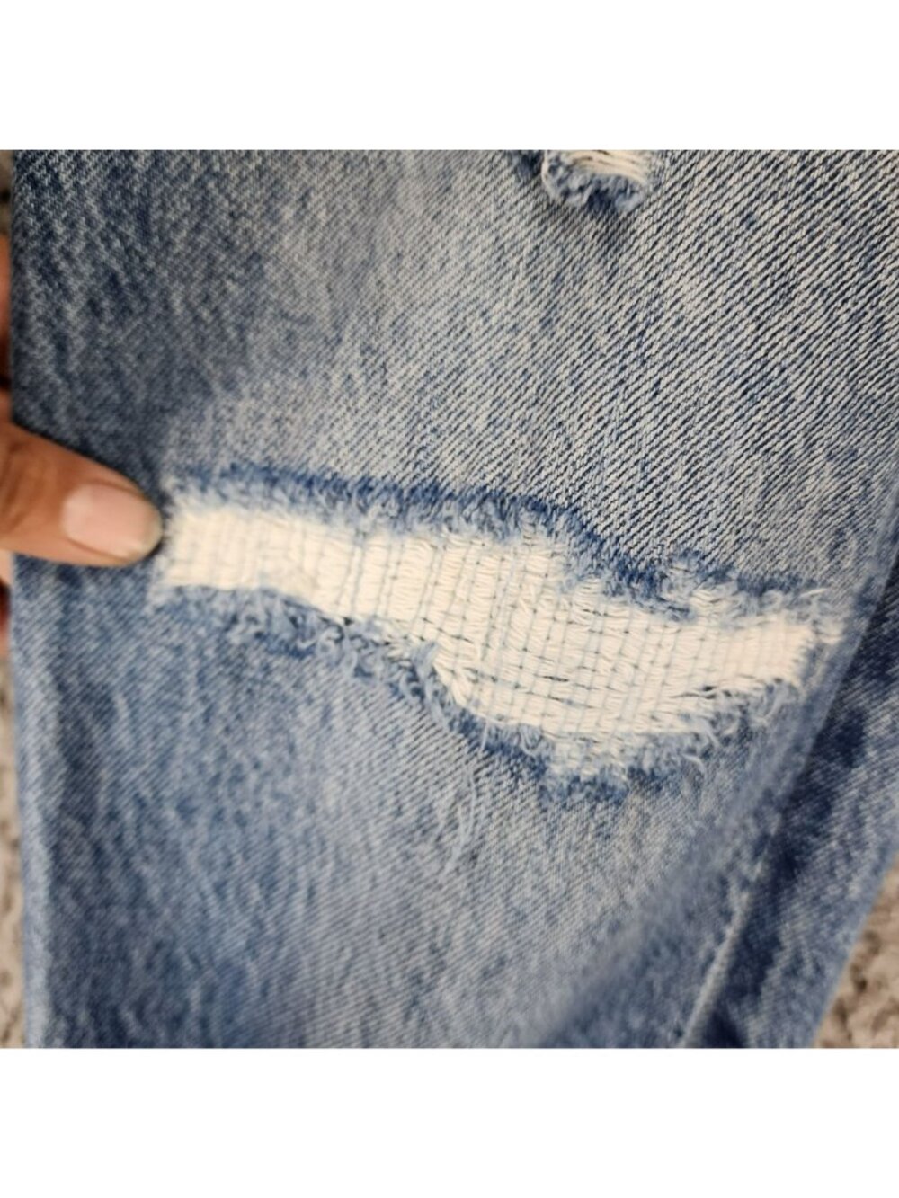 Levi's Jeans Womens 26 501 S Blue White Oak Cone Denim Button Fly Skinny *Read* - Picture 4 of 16